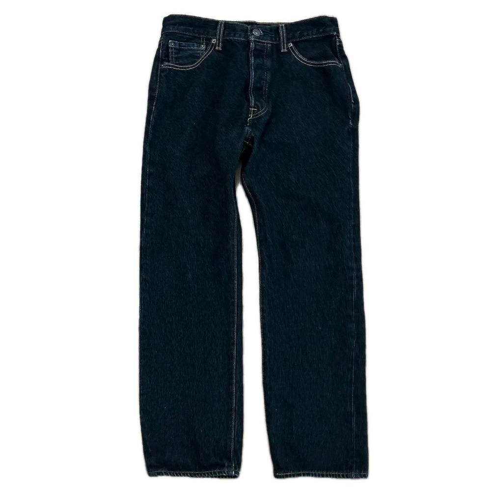 Levis 501 Black Jeans Mens 29x27 (tag 31x30) Dark Denim Pants Button Fly